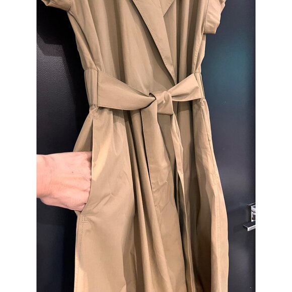 NEW LAFAYETTE 148 NEW YORK BELTED ORGANIC COTTON POPLIN WRAP DRESS Size M - Picture 4 of 8